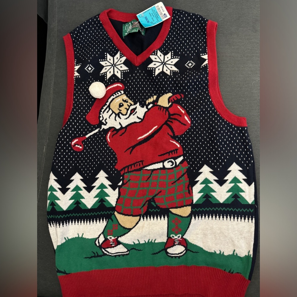 Tacky funny Christmas sweater vest $13 buy it bruh..